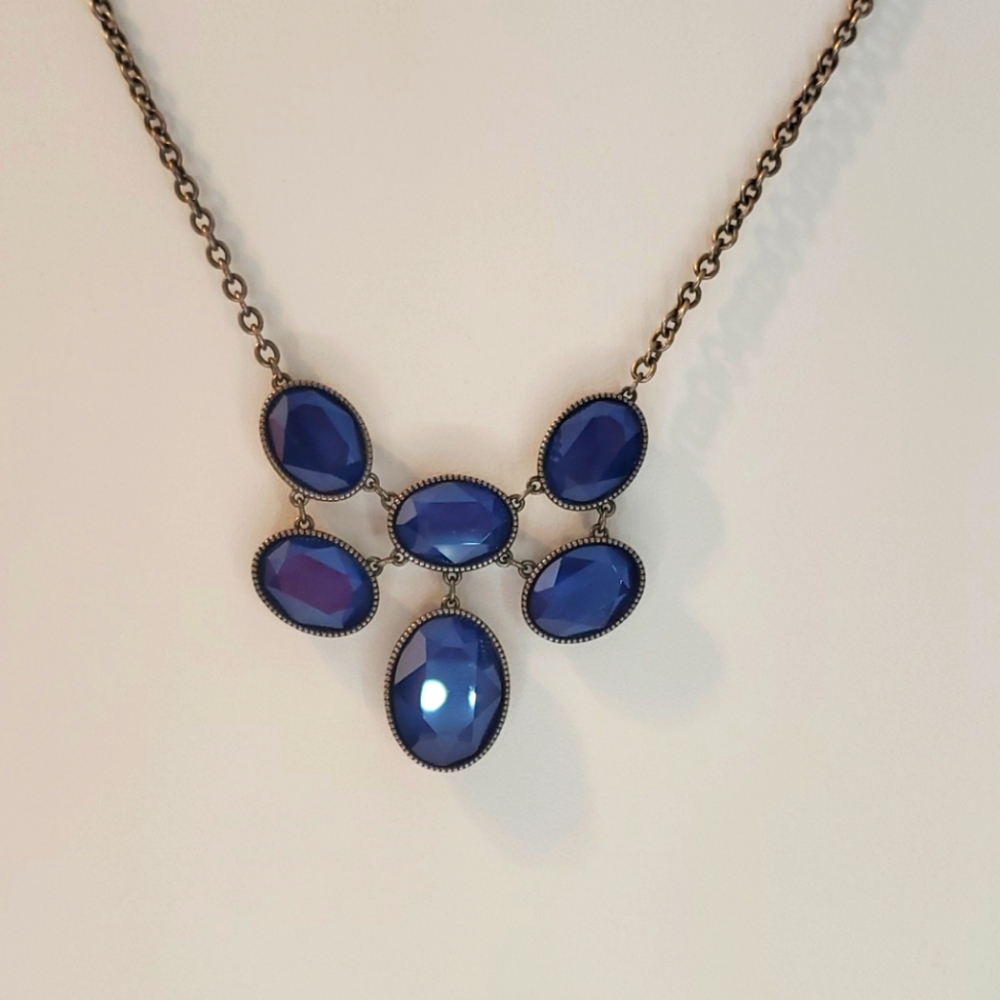 Royal Blue Crystal Necklace.